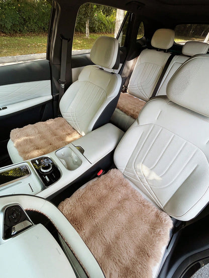 3pcs/Set Women's Plush Car Seat Cushion, Creative Car Front Seat Pad, Warm Fuzzy Seat Cover For Winter