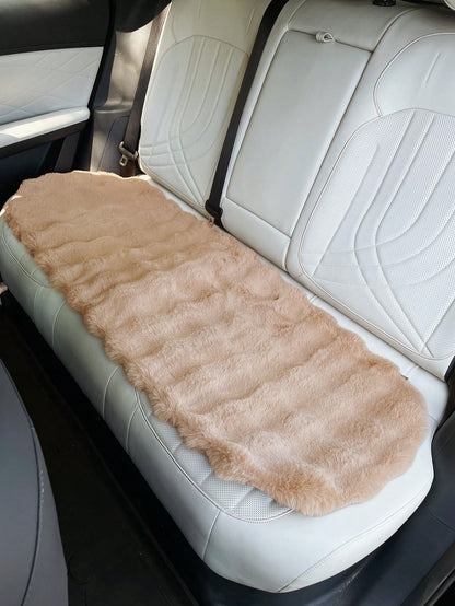 3pcs/Set Women's Plush Car Seat Cushion, Creative Car Front Seat Pad, Warm Fuzzy Seat Cover For Winter
