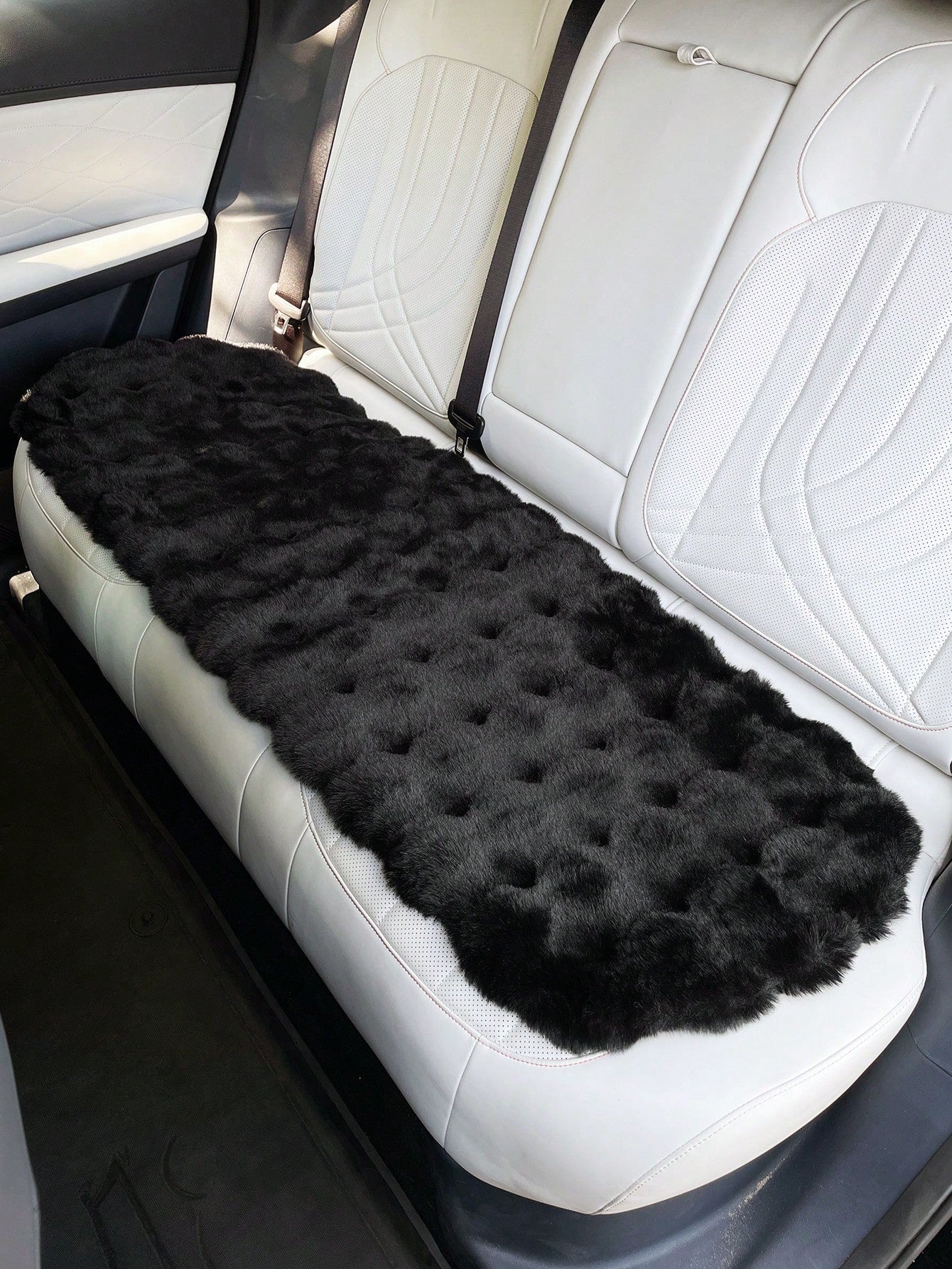 3pcs/Set Women's Plush Car Seat Cushion, Creative Car Front Seat Pad, Warm Fuzzy Seat Cover For Winter