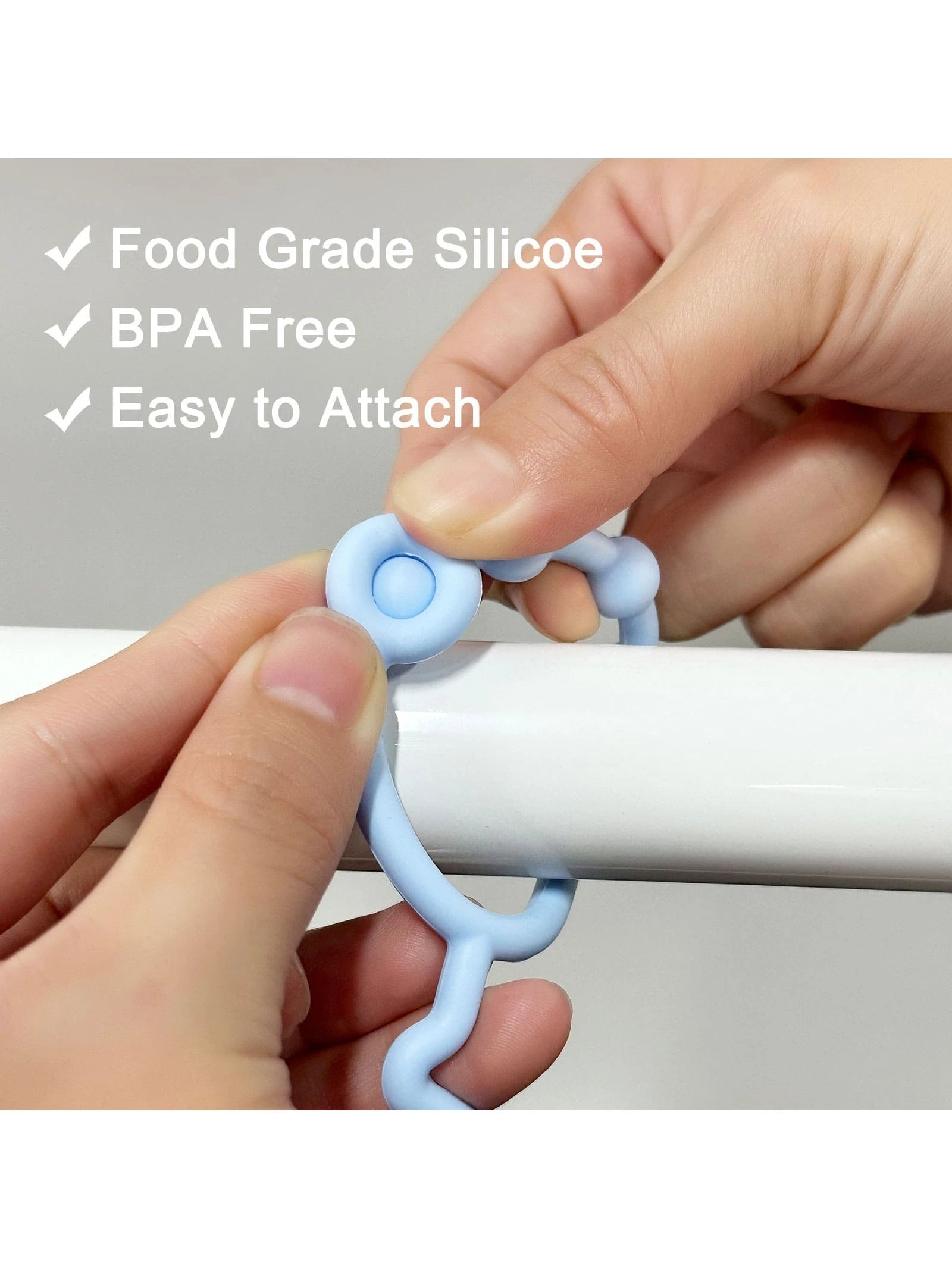3pcs Silicone Adjustable Baby Stroller Toy Strap, Teether Toy And Cup Holder, Suitable For Strollers, High Chairs And Car Seats
