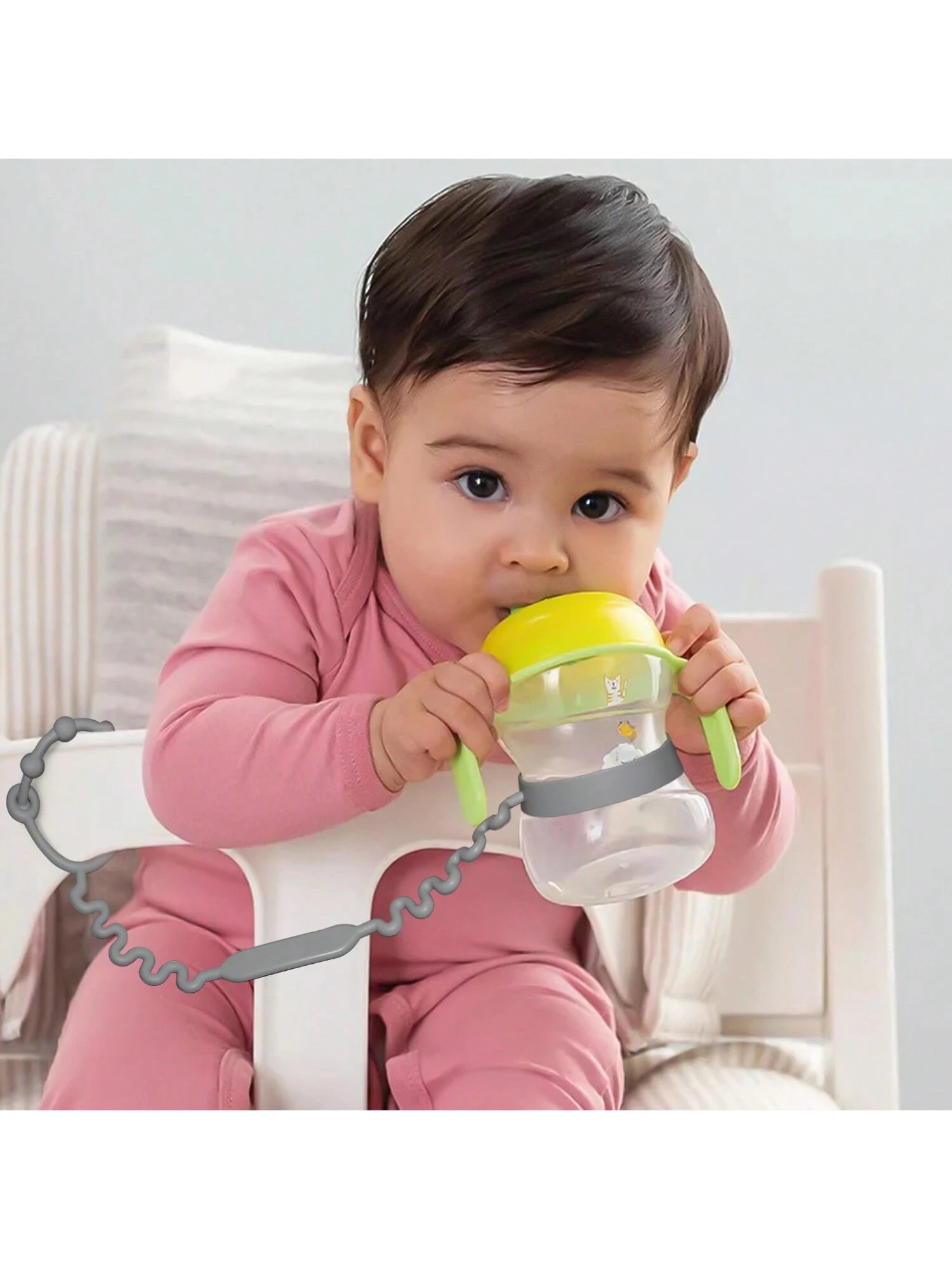 3pcs Silicone Adjustable Baby Stroller Toy Strap, Teether Toy And Cup Holder, Suitable For Strollers, High Chairs And Car Seats