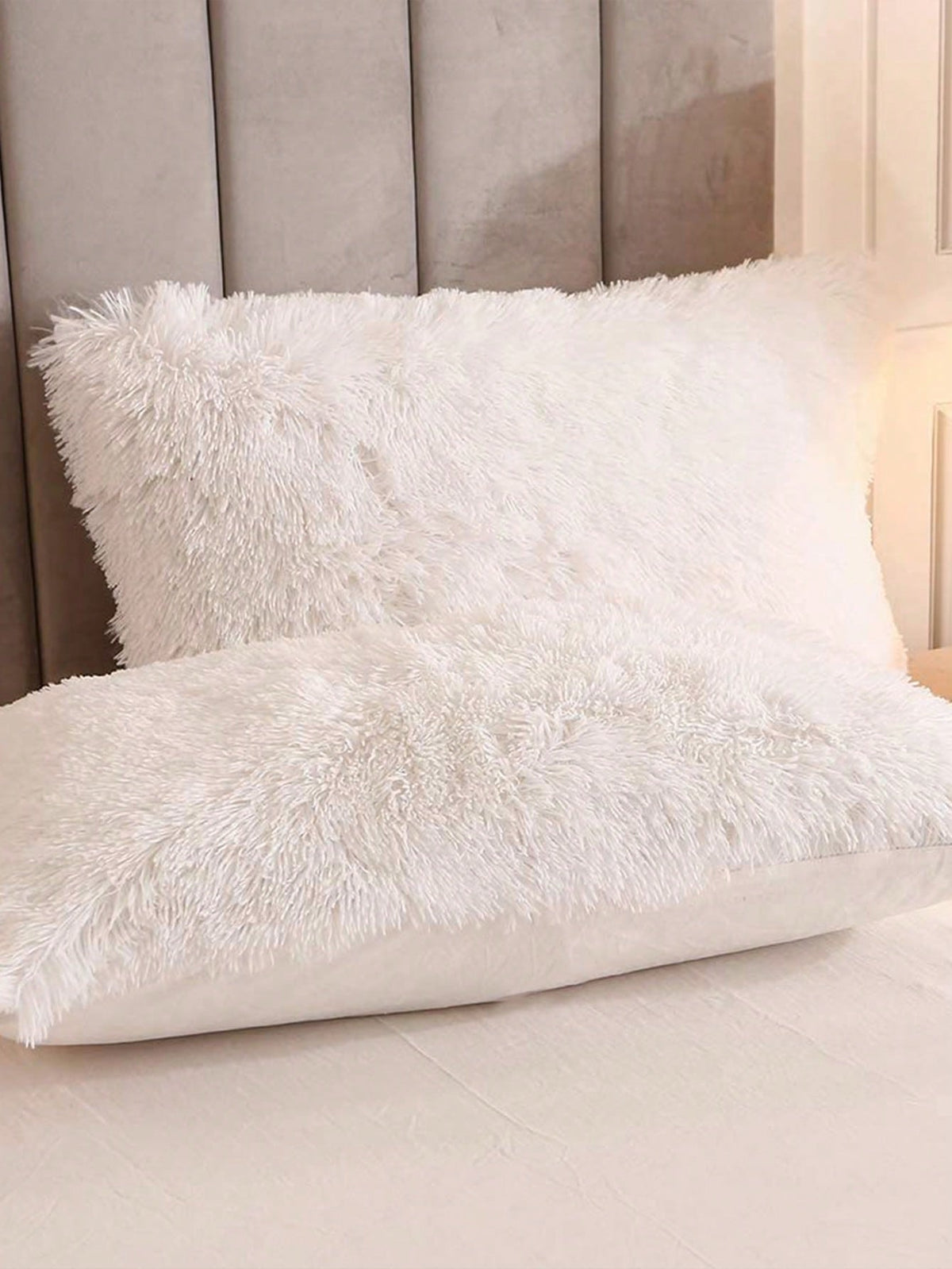 3pcs Solid Color Fluffy Comforter Set (1pc Fluffy Comforter + 2pcs Pillow Shams), Suitable For Bedroom, Guest Room, Size Options: Super King, King, Queen, Twin, Christmas Gift