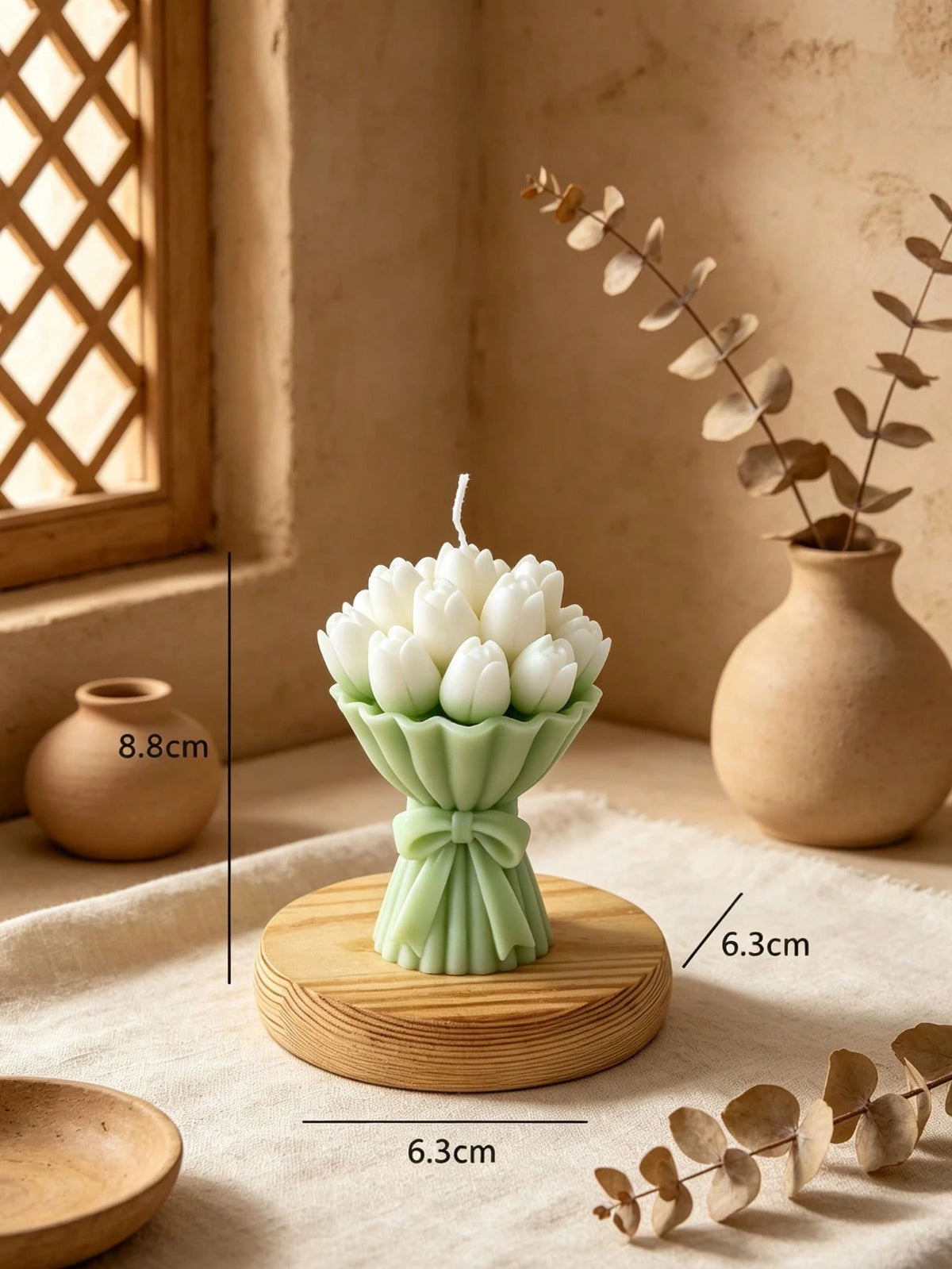 3pcs Tulip Bouquet Shaped Soy Wax Candles, Exquisite Bouquet Gift Box, Suitable For Birthday Gifts, Home Decor; Back To School, Valentine's Day, Mother's Day Gift Options, Also Applicable For Indoor D
