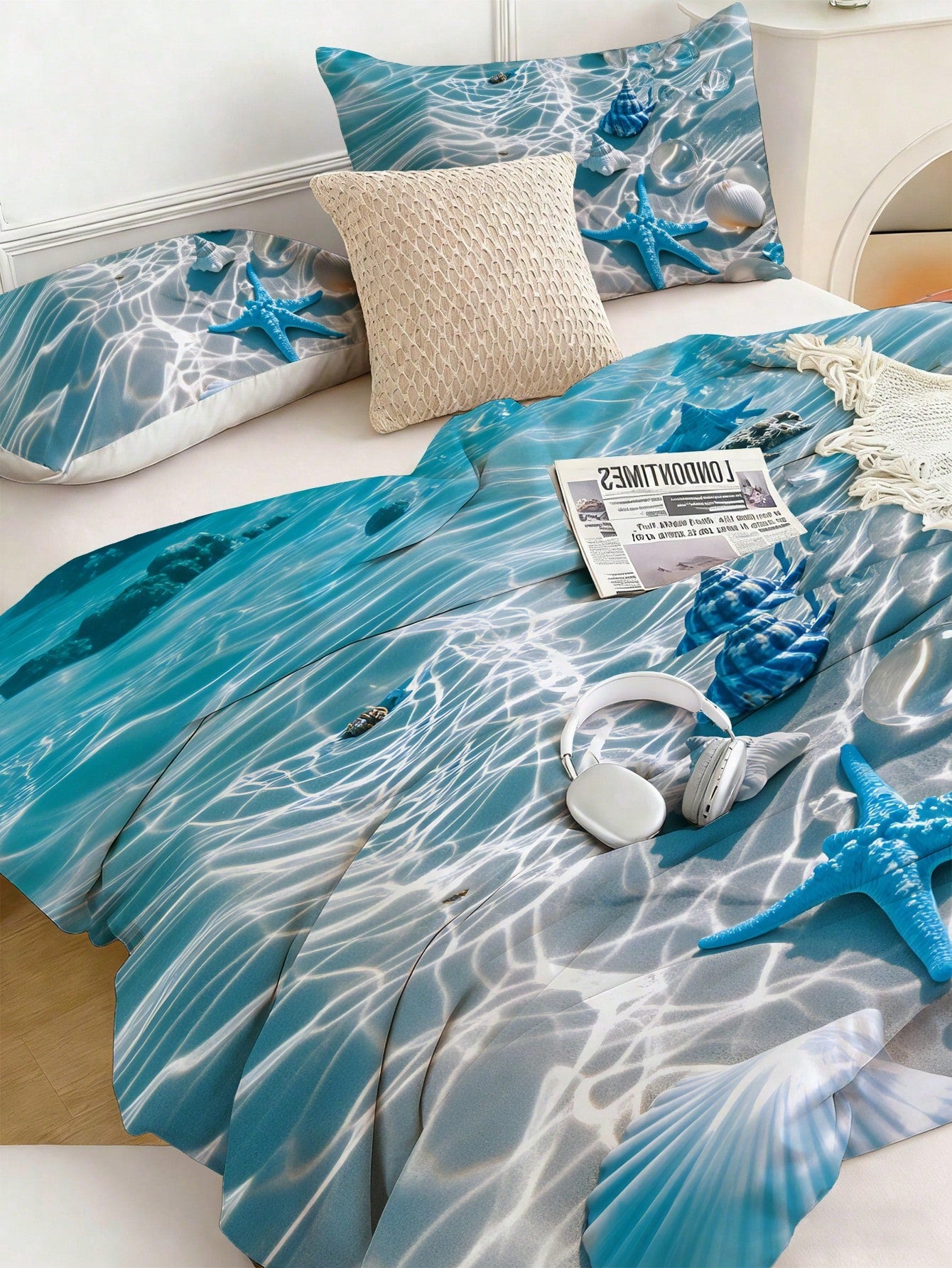 3pcs Turtle Pattern Bedding Set, Soft & Comfortable Duvet Cover, Suitable For Bedroom, Guest Room (1 Duvet Cover + 2 Pillow Shams, Excluding Inserts)