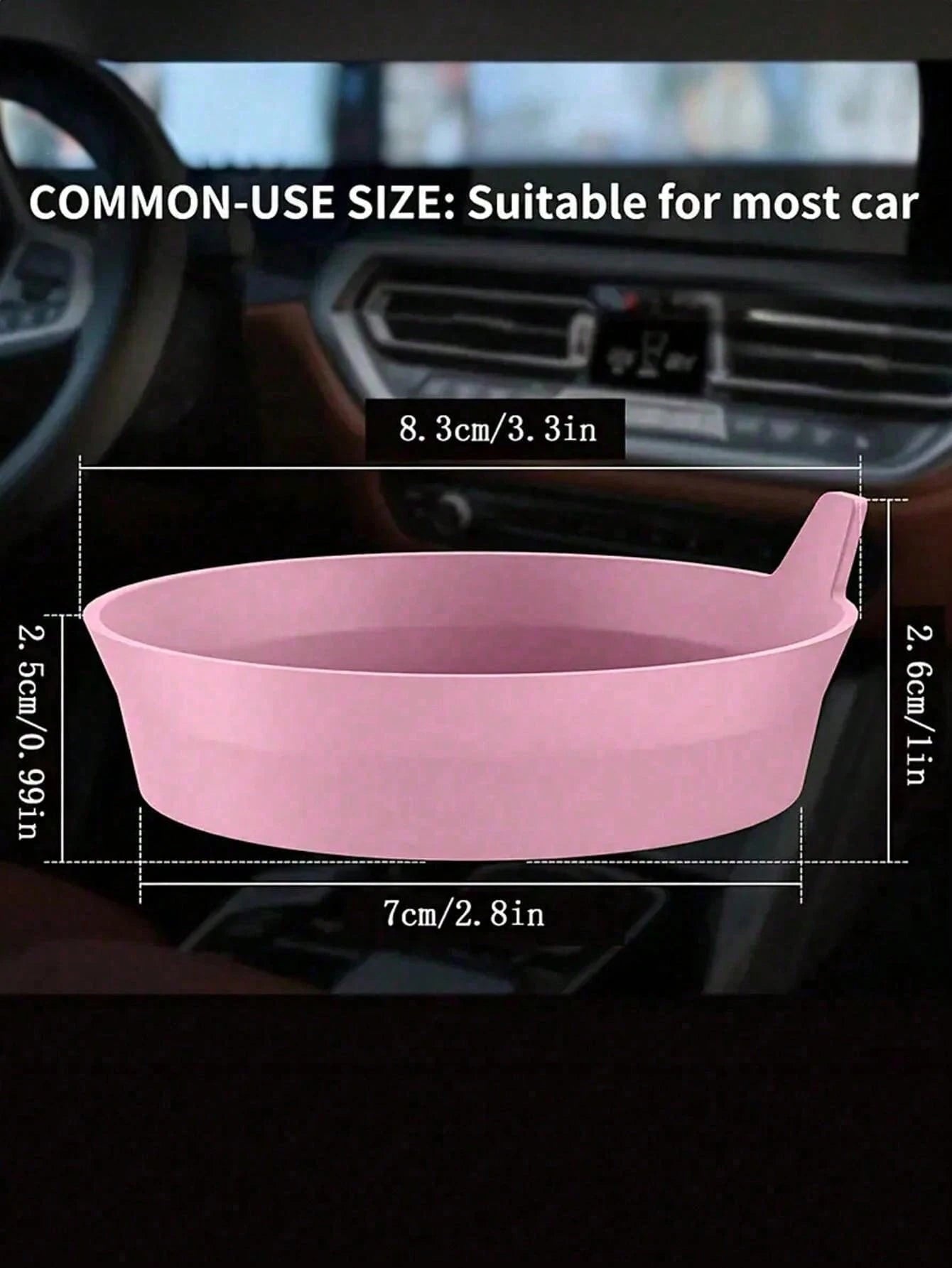 4/1 Car Coasters, Shiny Cup Holder Insert Coasters, Universal Car Non-Slip Cup Holder Inlaid Decorative Silicone Coasters, Car Interior Accessory Mats, 8cm/3.1-Inch Soft Crystal Rhinestone Rubber Mat