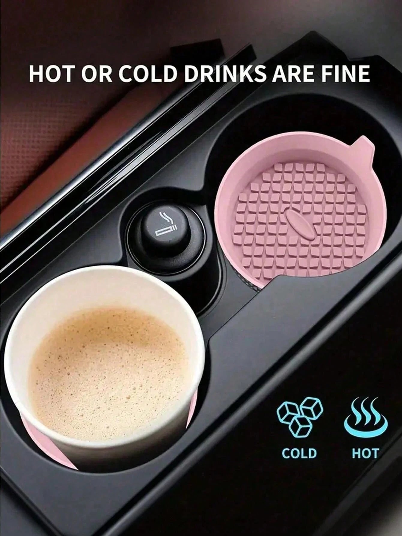 4/1 Car Coasters, Shiny Cup Holder Insert Coasters, Universal Car Non-Slip Cup Holder Inlaid Decorative Silicone Coasters, Car Interior Accessory Mats, 8cm/3.1-Inch Soft Crystal Rhinestone Rubber Mat