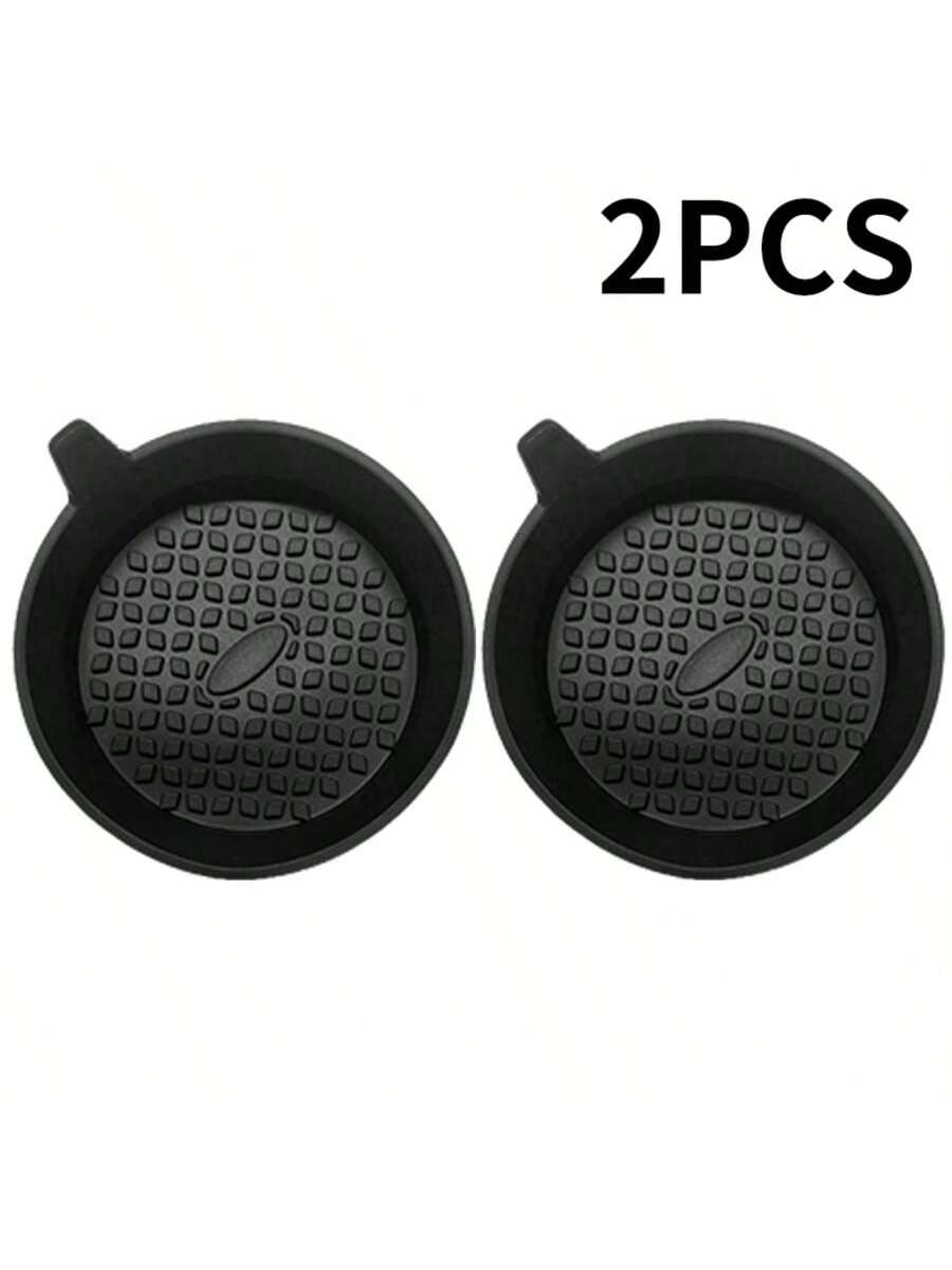 4/1 Car Coasters, Shiny Cup Holder Insert Coasters, Universal Car Non-Slip Cup Holder Inlaid Decorative Silicone Coasters, Car Interior Accessory Mats, 8cm/3.1-Inch Soft Crystal Rhinestone Rubber Mat