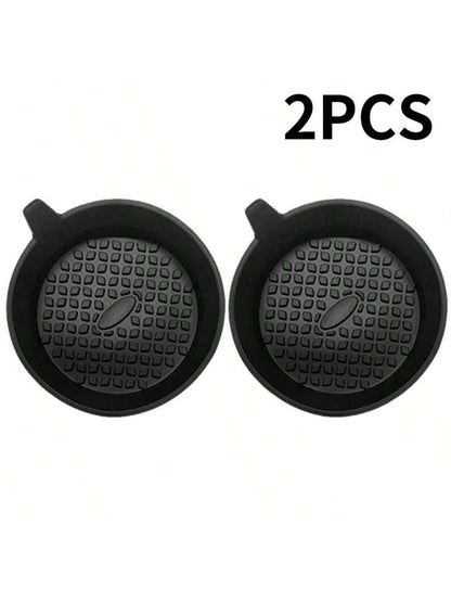 4/1 Car Coasters, Shiny Cup Holder Insert Coasters, Universal Car Non-Slip Cup Holder Inlaid Decorative Silicone Coasters, Car Interior Accessory Mats, 8cm/3.1-Inch Soft Crystal Rhinestone Rubber Mat