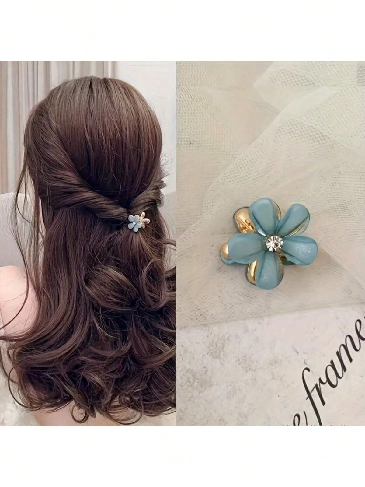 4/12/20pcs Set Exquisite Shiny Mini Colorful Sweetheart Flower Hair Clips, Princess Style Hair Pins, Fashion Hair Accessories. Suitable For Women's Daily Wear, Also For Party, Holiday Styling, Ideal G