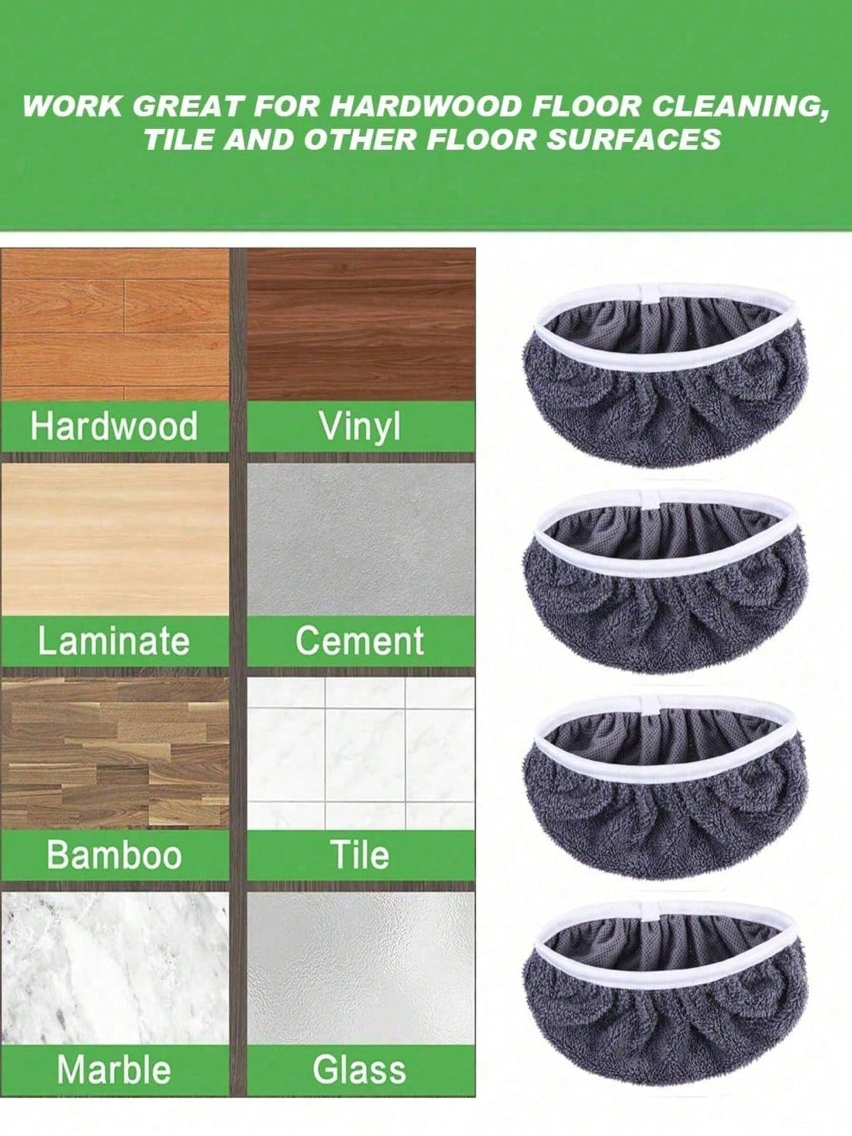 4/2/1pc Reusable Mop Cloth, Dry/Wet Dual-Use Flat Mop Pad, Washable, Suitable For Hardwood Floor Cleaning: Durable, High Absorbency, Suitable For Dry/Wet Cleaning, Compatible With Most Flat Mops, Mop