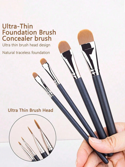 4/2/1pcsSet Upgraded Flat Circular Ultra-Thin Concealer Foundation Makeup Brushes,For Professional Liquid Foundation And Concealer Contouring Portable Multi-Functional Makeup Brush For Face: Foundatio