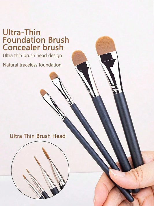 4/2/1pcsSet Upgraded Flat Circular Ultra-Thin Concealer Foundation Makeup Brushes,For Professional Liquid Foundation And Concealer Contouring Portable Multi-Functional Makeup Brush For Face: Foundatio