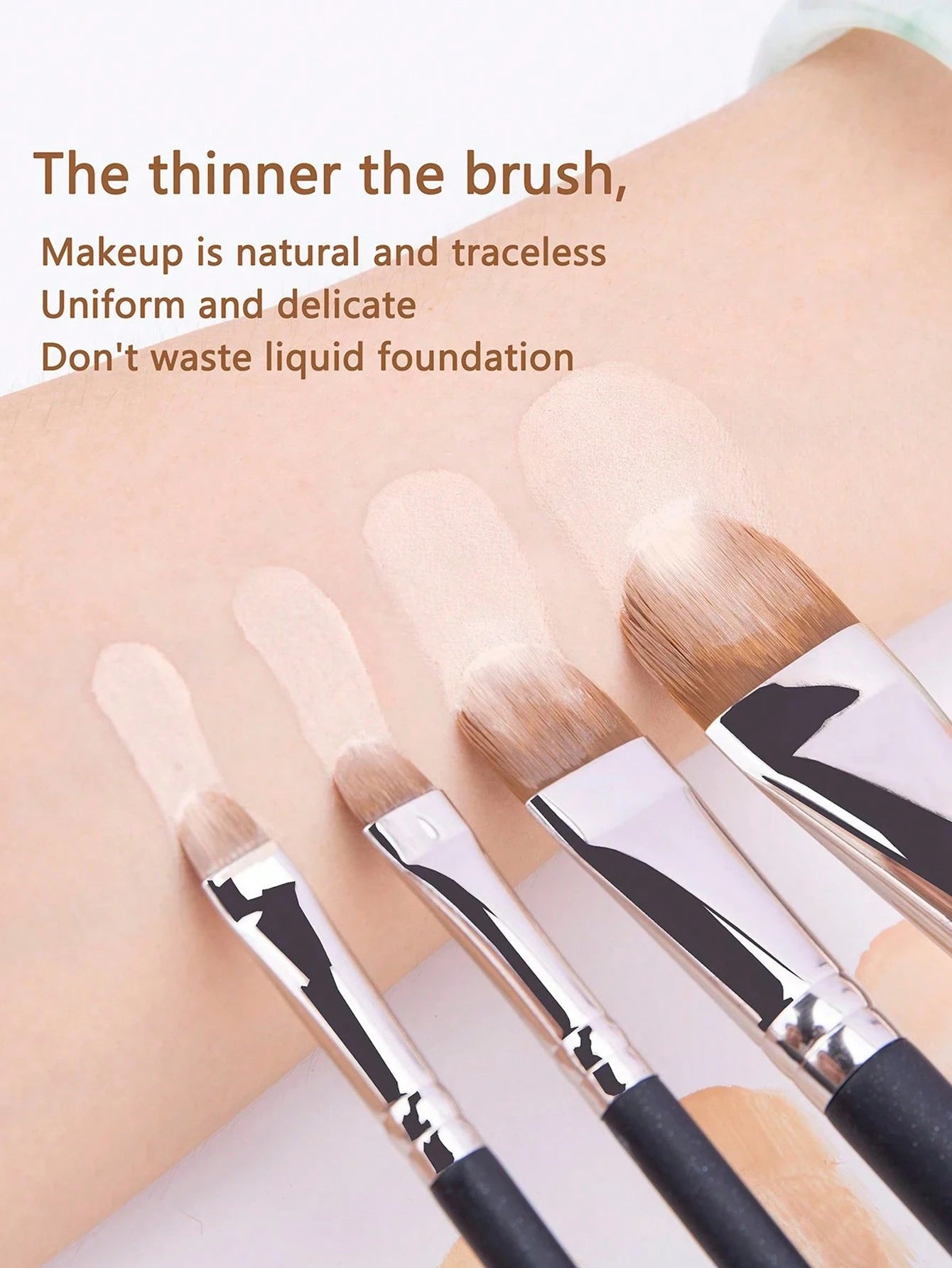 4/2/1pcsSet Upgraded Flat Circular Ultra-Thin Concealer Foundation Makeup Brushes,For Professional Liquid Foundation And Concealer Contouring Portable Multi-Functional Makeup Brush For Face: Foundatio