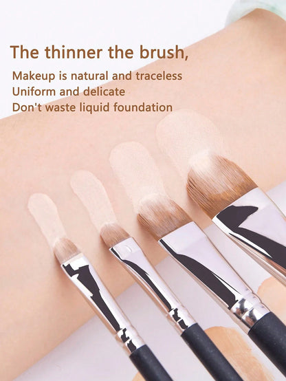 4/2/1pcsSet Upgraded Flat Circular Ultra-Thin Concealer Foundation Makeup Brushes,For Professional Liquid Foundation And Concealer Contouring Portable Multi-Functional Makeup Brush For Face: Foundatio