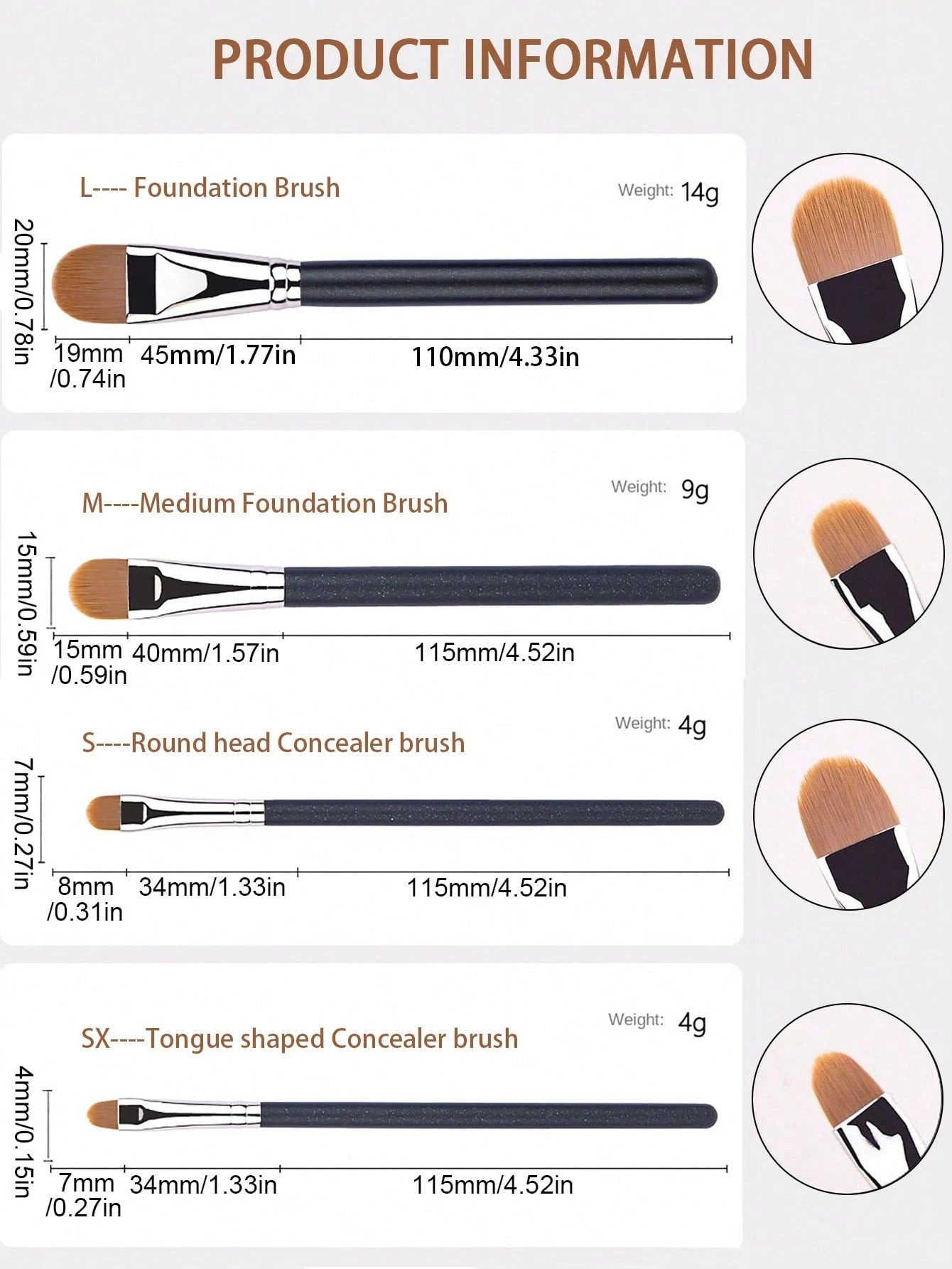 4/2/1pcsSet Upgraded Flat Circular Ultra-Thin Concealer Foundation Makeup Brushes,For Professional Liquid Foundation And Concealer Contouring Portable Multi-Functional Makeup Brush For Face: Foundatio