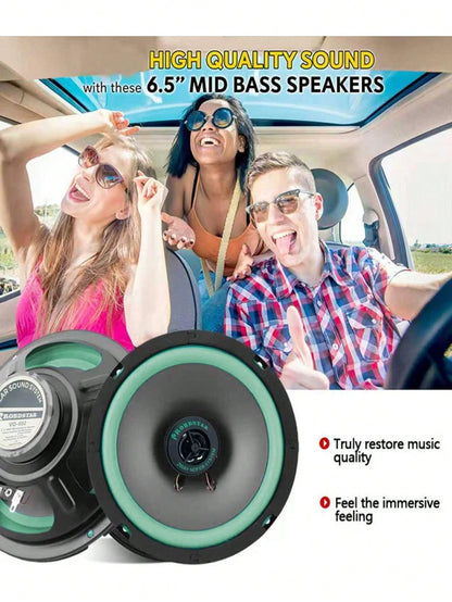 4/5/6.5inch 2 Way Car Audio Speaker Car Tuning Audio Speaker Heavy Mid-Bass Ultra-Thin Modified Speaker Horn Full Range Frequency Automotive Loudspeaker For Vehicle Sound System