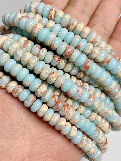 4/6/8/10mm Natural Serpentinite Light Brown Round Beads- Multi-Color Marble Texture Earth Tone, Handmade Loose Beads, Suitable For Jewelry Making, Such As Bracelet And Necklace DIY Accessories, DIY B