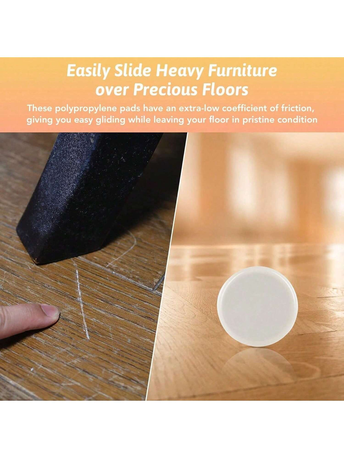 4/8/12/16pcs Furniture Sliders, Plastic Chair Leg Glides, 3.5-Inch Heavy Duty Moving Pad, Chair Leg Floor Protectors, Hardwood Floor Pads, Reusable Round Gliders,Easily Move Various Heavy Furniture,3