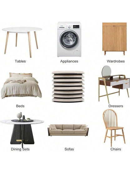 4/8/12/16pcs Furniture Sliders, Plastic Chair Leg Glides, 3.5-Inch Heavy Duty Moving Pad, Chair Leg Floor Protectors, Hardwood Floor Pads, Reusable Round Gliders,Easily Move Various Heavy Furniture,3