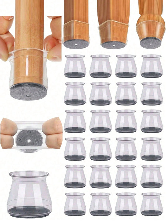 4/8/16/24/36PCS Chair Leg Floor Protectors, Furniture Pads For Hardwood Floors, Furniture Sliders For Chair Legs, Silicone Chair Leg Caps Covers, Protect Floors From Scratching And Reduce Noise, For D