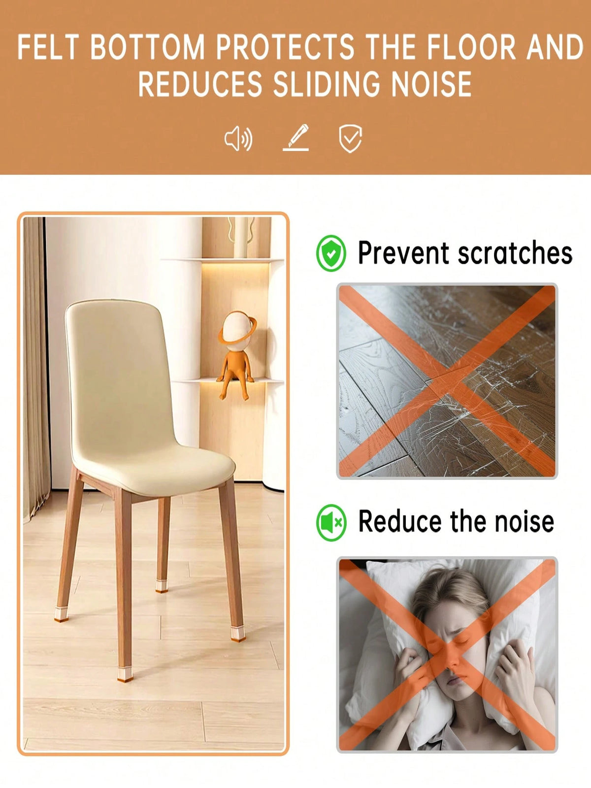 4/8/16/24pcs Rectangular Chair Leg Floor Protectors, Suitable For Hardwood Floors Furniture Pads, Chair Leg Furniture Glides, Silicone Chair Leg Caps, Prevent Floor Scratches And Reduce Noise, Suitabl