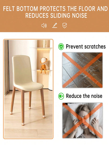 4/8/16/24pcs Rectangular Chair Leg Floor Protectors, Suitable For Hardwood Floors Furniture Pads, Chair Leg Furniture Glides, Silicone Chair Leg Caps, Prevent Floor Scratches And Reduce Noise, Suitabl