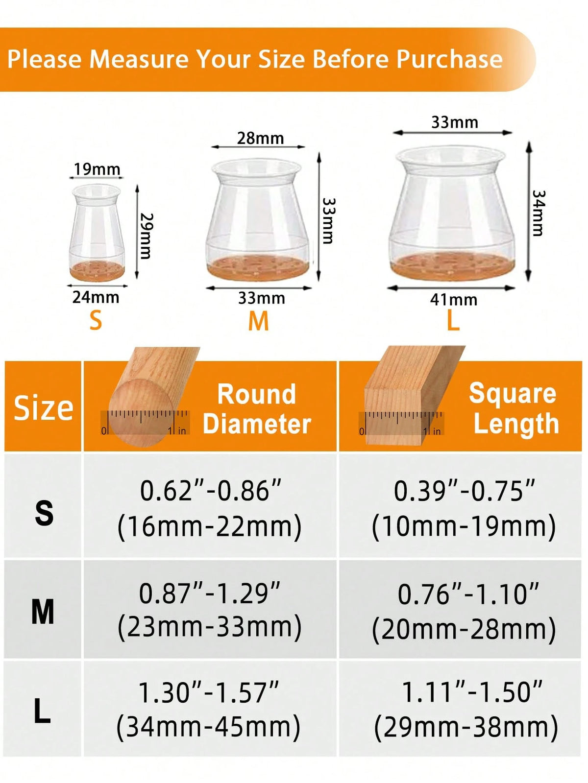 4/8/16/24pcs Thickened Silicone Furniture Leg Pads- Transparent Chair Leg Covers, Noise Reduction, Shock Absorption, Floor Protection, Durable Furniture Sliders, Suitable For Tables, Chairs, Sofas, C