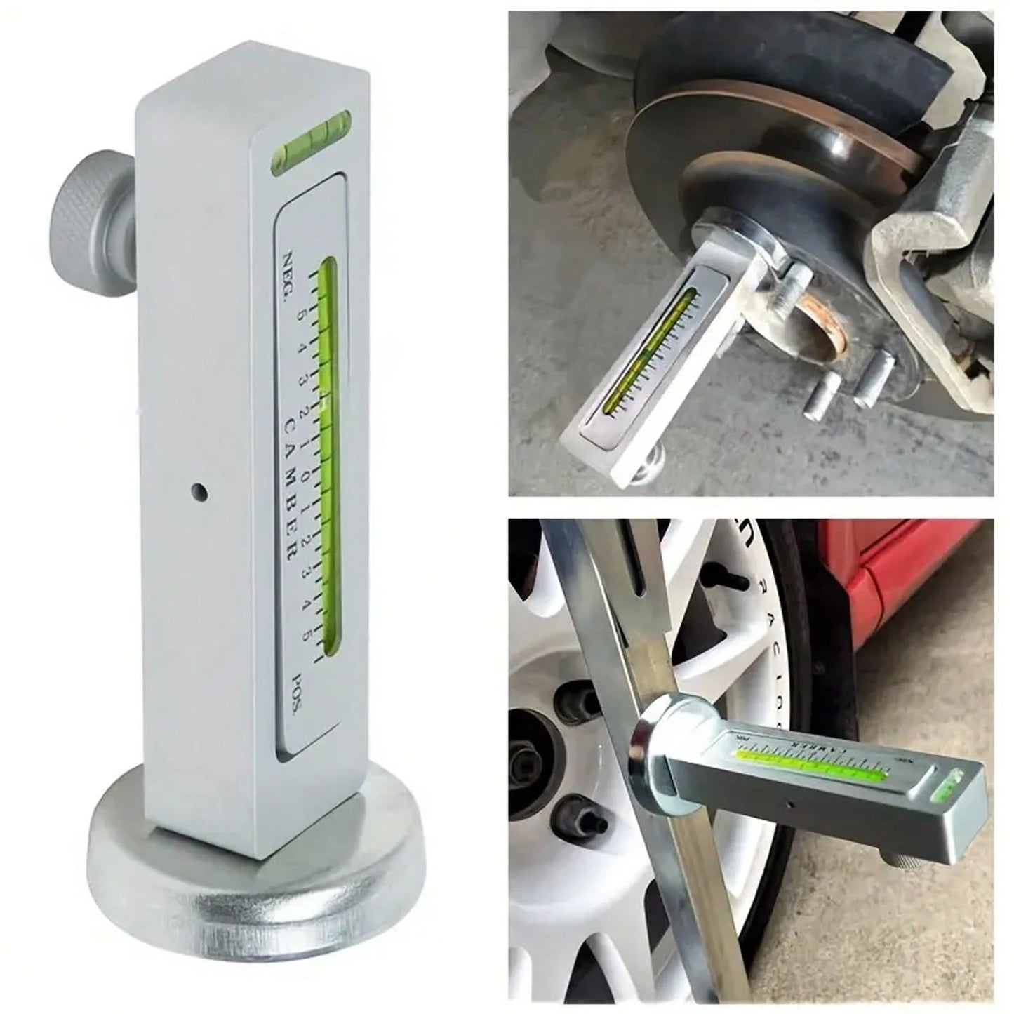 4-Wheel Magnetic Alignment Tool – Green Bubble Level For Camber/Strut Adjustment| Durable Plastic Construction With Positioning Gauge| High-Quality Vehicle Maintenance Tool For DIY & Professional Us