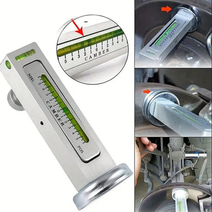 4-Wheel Magnetic Alignment Tool – Green Bubble Level For Camber/Strut Adjustment| Durable Plastic Construction With Positioning Gauge| High-Quality Vehicle Maintenance Tool For DIY & Professional Us