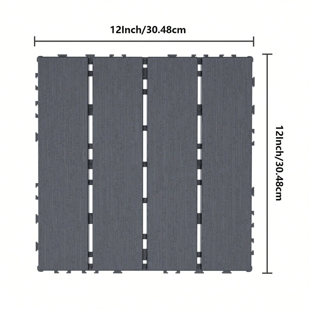 44 Pack 12"X12" Interlocking Deck Tiles, Plastic Waterproof Outdoor Flooring For Patio, Pool, Backyard, Balcony – All-Weather