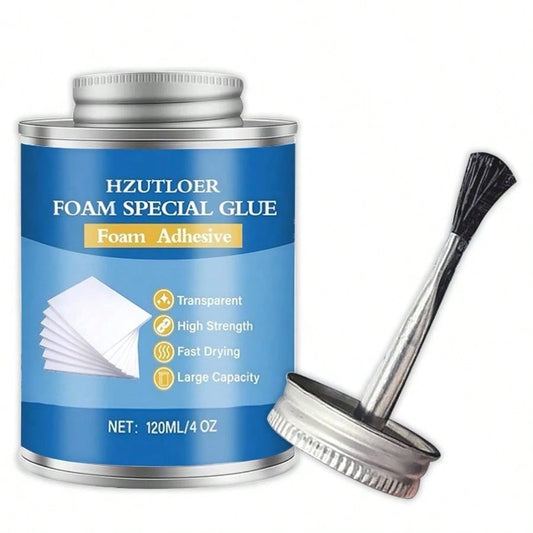4OZ Foam Glue With Brush, High Strength Foam Adhesive EVA Sponge Rubber Pearl Cotton Plastic Sheets, Waterproof Glue Crafts Model Making Home Repairs