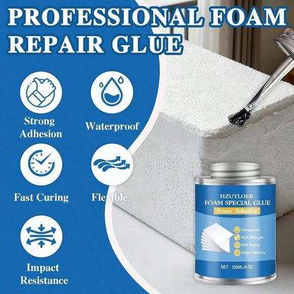 4OZ Foam Glue With Brush, High Strength Foam Adhesive EVA Sponge Rubber Pearl Cotton Plastic Sheets, Waterproof Glue Crafts Model Making Home Repairs