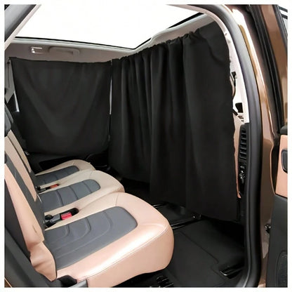 4PC Car Privacy Curtains- 95% Blackout Sunshades W/Adjustable Divider For SUV/Sedan- Privacy Shades For Travel, Camping