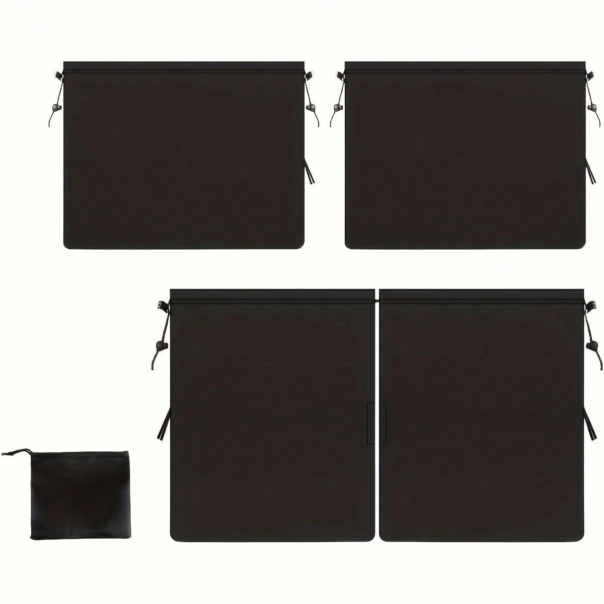 4PC Car Privacy Curtains- 95% Blackout Sunshades W/Adjustable Divider For SUV/Sedan- Privacy Shades For Travel, Camping