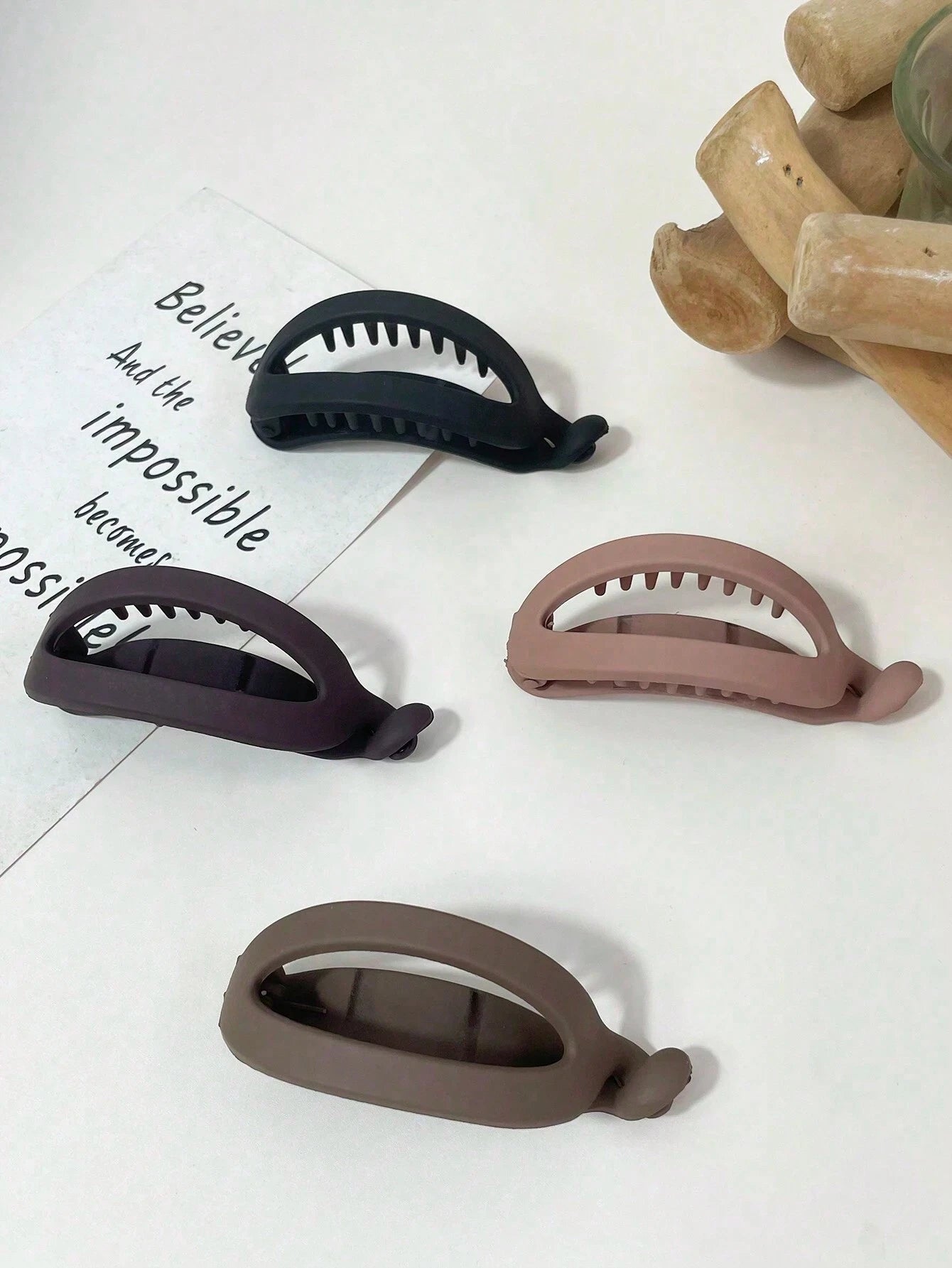 4pcs/1pc Elegant Ponytail Hair Claw Clips, Minimalist Style Hair Accessories For Women, Suitable For Fall Decor, Office, Casual Outfit Back To School Hair