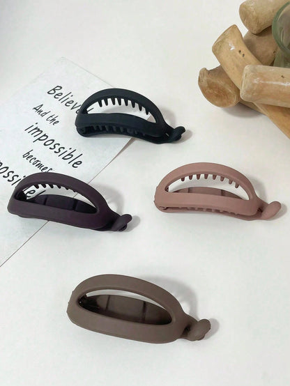 4pcs/1pc Elegant Ponytail Hair Claw Clips, Minimalist Style Hair Accessories For Women, Suitable For Fall Decor, Office, Casual Outfit Back To School Hair