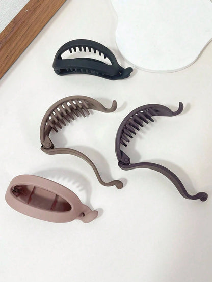 4pcs/1pc Elegant Ponytail Hair Claw Clips, Minimalist Style Hair Accessories For Women, Suitable For Fall Decor, Office, Casual Outfit Back To School Hair