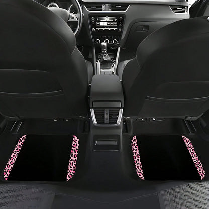 4pcs/2pcs Black Leopard Print Car Floor Mats, Made Of Anti-Slip Polyester Fiber, Suitable For Sedan, SUV, Truck And Other Vehicle Interiors, Auto Accessories