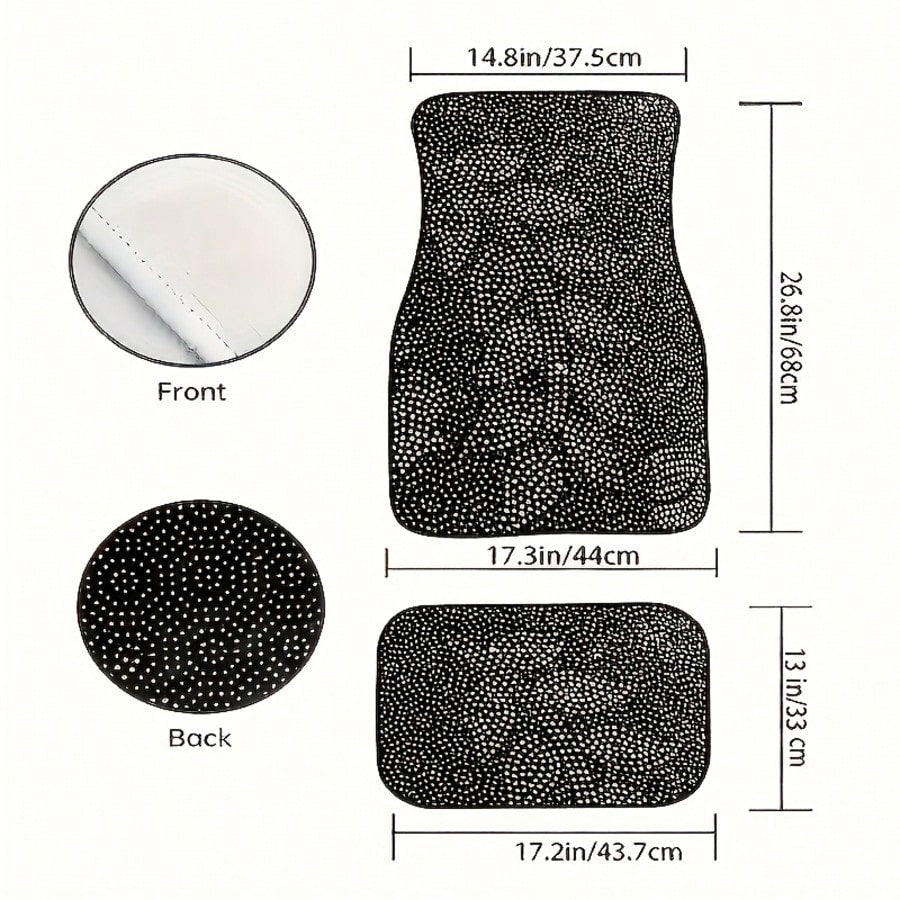 4pcs/2pcs Black Leopard Print Car Floor Mats, Made Of Anti-Slip Polyester Fiber, Suitable For Sedan, SUV, Truck And Other Vehicle Interiors, Auto Accessories