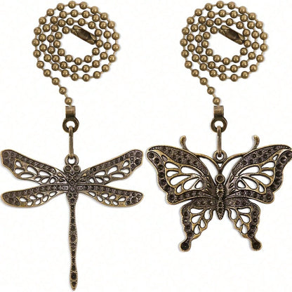 4pcs/2pcs Butterfly Dragonfly Ceiling Fan Pull Chain Decorative Totem Bohemian Style Pull Chain Pendant Extension 14 Inch Lighting Ceiling Fan Beads Ball Shaped Pull Chain Extension Decorative Ornamen
