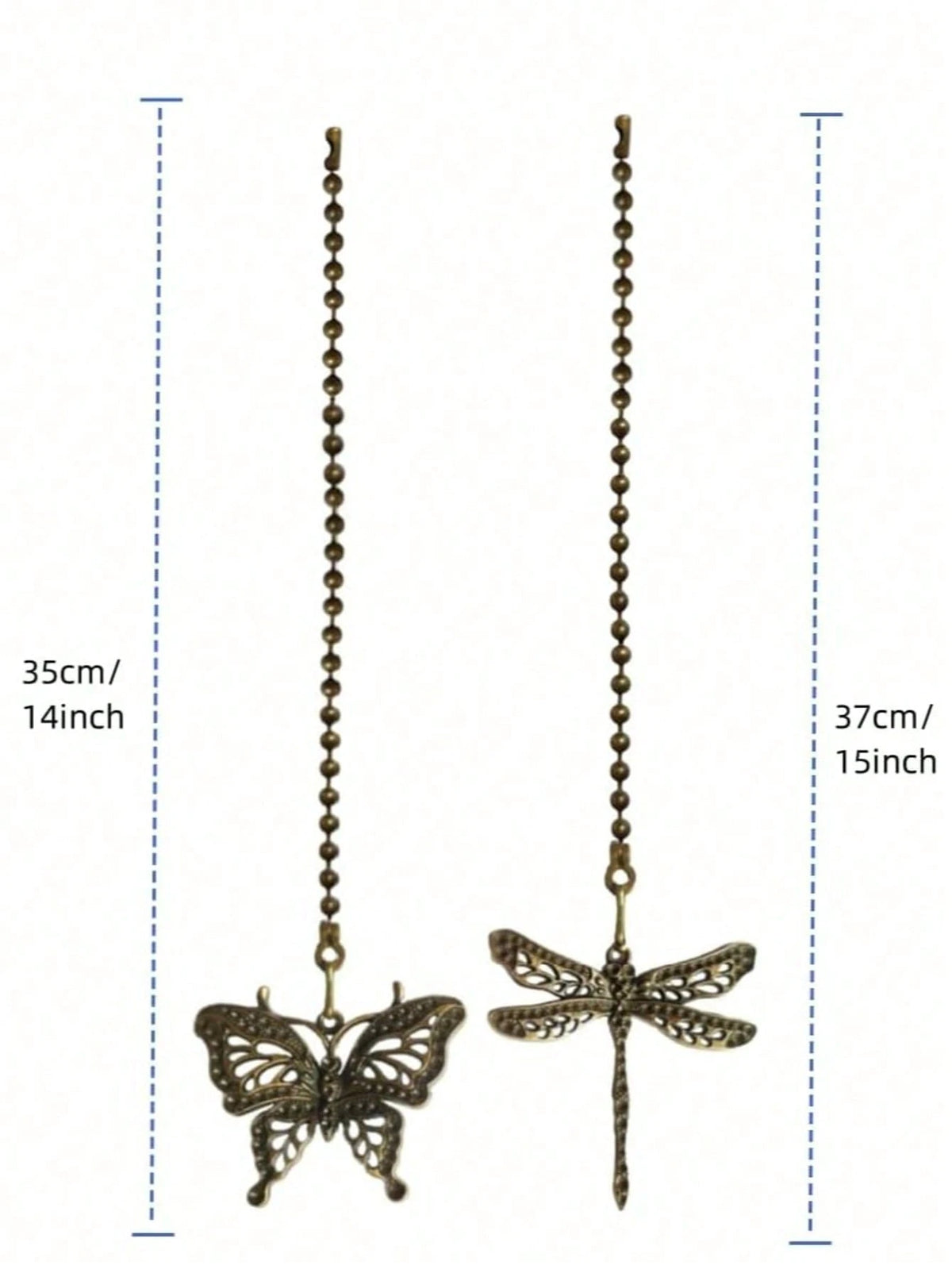 4pcs/2pcs Butterfly Dragonfly Ceiling Fan Pull Chain Decorative Totem Bohemian Style Pull Chain Pendant Extension 14 Inch Lighting Ceiling Fan Beads Ball Shaped Pull Chain Extension Decorative Ornamen