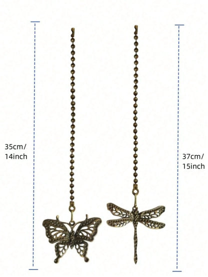 4pcs/2pcs Butterfly Dragonfly Ceiling Fan Pull Chain Decorative Totem Bohemian Style Pull Chain Pendant Extension 14 Inch Lighting Ceiling Fan Beads Ball Shaped Pull Chain Extension Decorative Ornamen