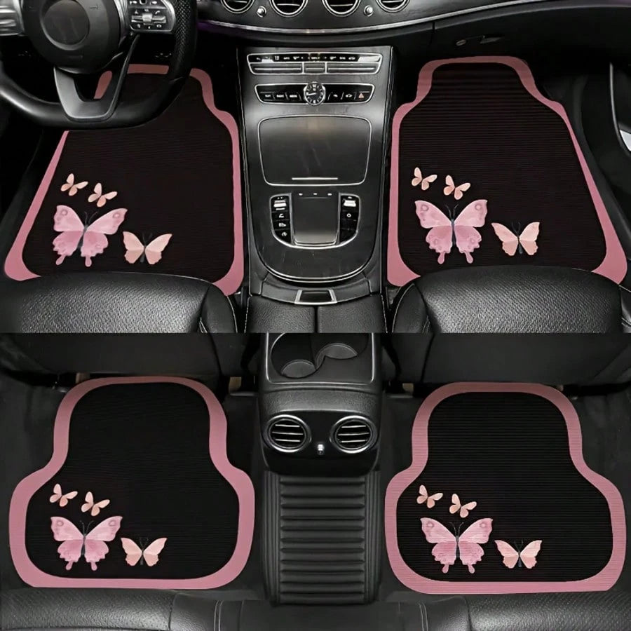 4pcs/2pcs Geometric Pattern Full Coverage Car Floor Mats- Durable & Easy To Clean- Suitable For Most Sedans, SUVs And Trucks