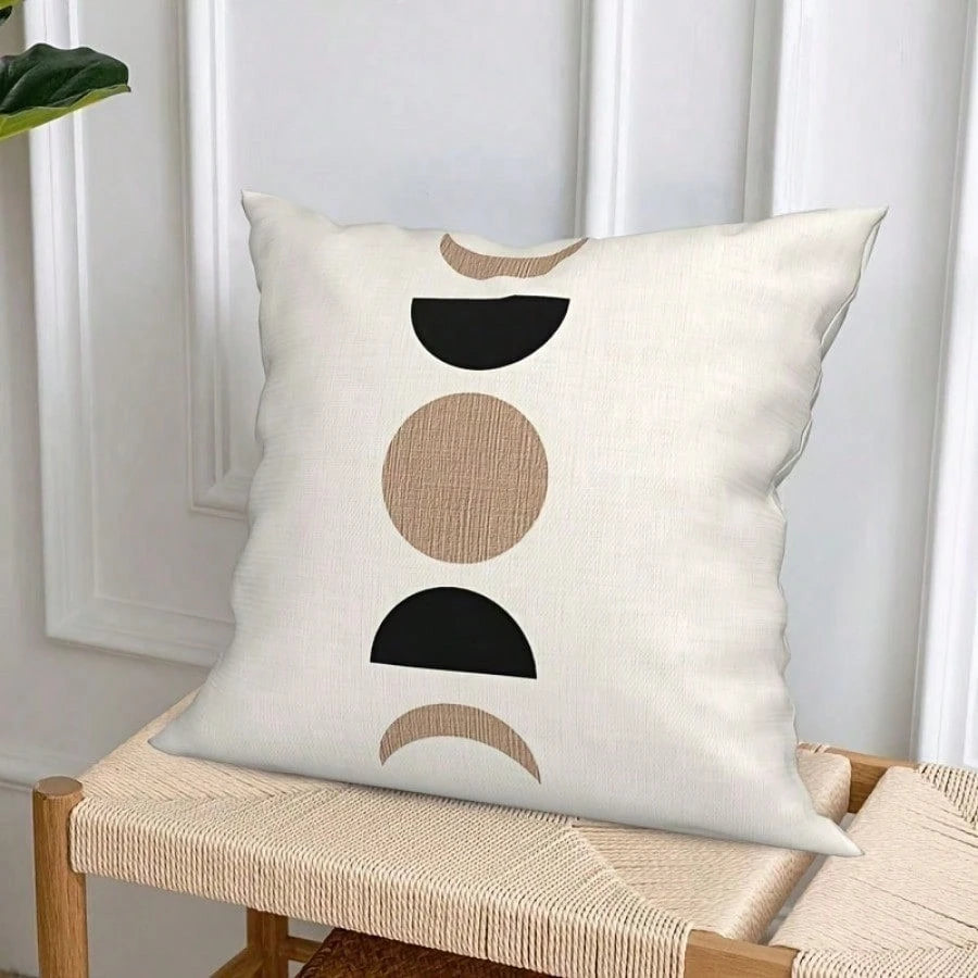 4PCS Bohemian Minimalist Abstract Pattern Throw Pillow Covers- 17.7*17.7Inch 2D Flat Cushion Cover, Zipper Closure, Machine Washable, Suitable For Living Room, Bedroom, Sofa, Patio, Outdoor Decor(No
