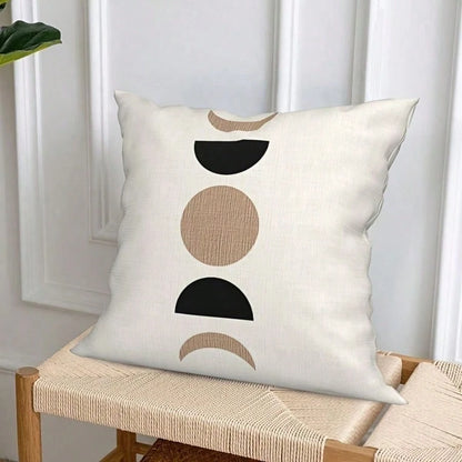 4PCS Bohemian Minimalist Abstract Pattern Throw Pillow Covers- 17.7*17.7Inch 2D Flat Cushion Cover, Zipper Closure, Machine Washable, Suitable For Living Room, Bedroom, Sofa, Patio, Outdoor Decor(No