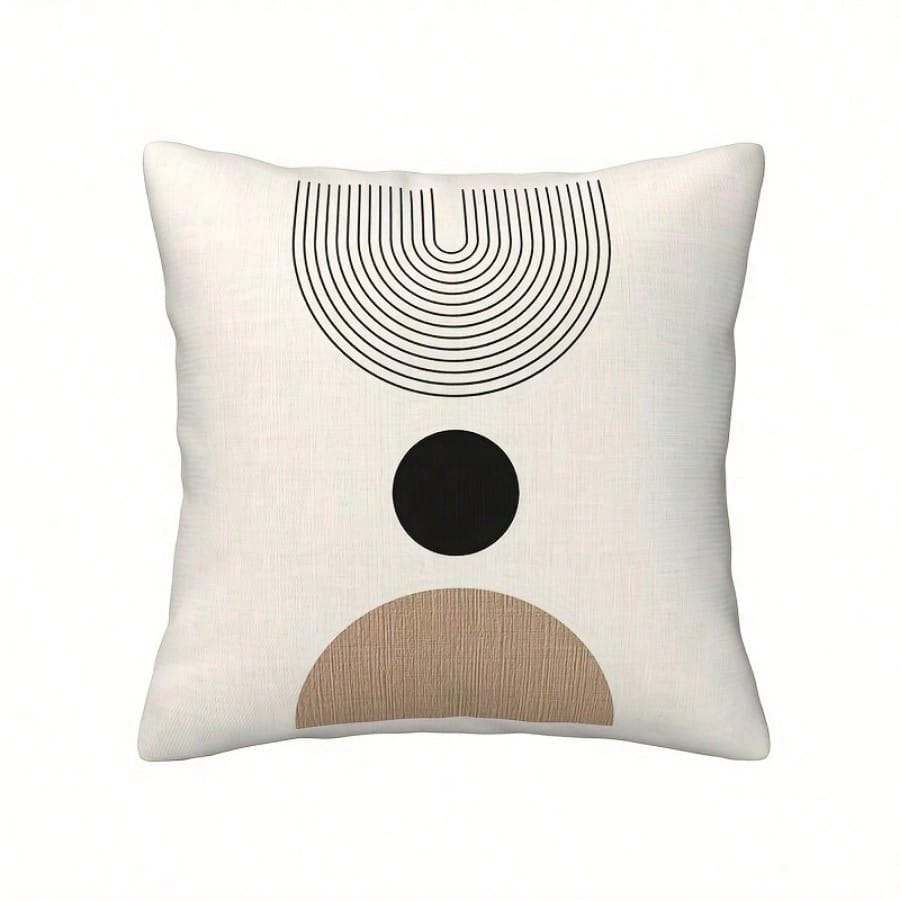 4PCS Bohemian Minimalist Abstract Pattern Throw Pillow Covers- 17.7*17.7Inch 2D Flat Cushion Cover, Zipper Closure, Machine Washable, Suitable For Living Room, Bedroom, Sofa, Patio, Outdoor Decor(No