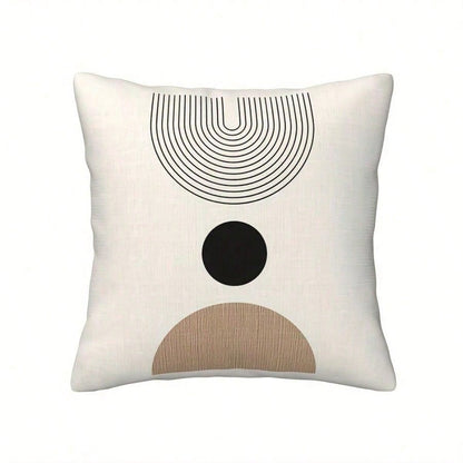 4PCS Bohemian Minimalist Abstract Pattern Throw Pillow Covers- 17.7*17.7Inch 2D Flat Cushion Cover, Zipper Closure, Machine Washable, Suitable For Living Room, Bedroom, Sofa, Patio, Outdoor Decor(No