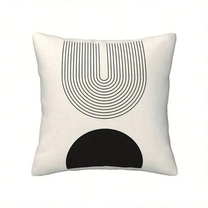 4PCS Bohemian Minimalist Abstract Pattern Throw Pillow Covers- 17.7*17.7Inch 2D Flat Cushion Cover, Zipper Closure, Machine Washable, Suitable For Living Room, Bedroom, Sofa, Patio, Outdoor Decor(No