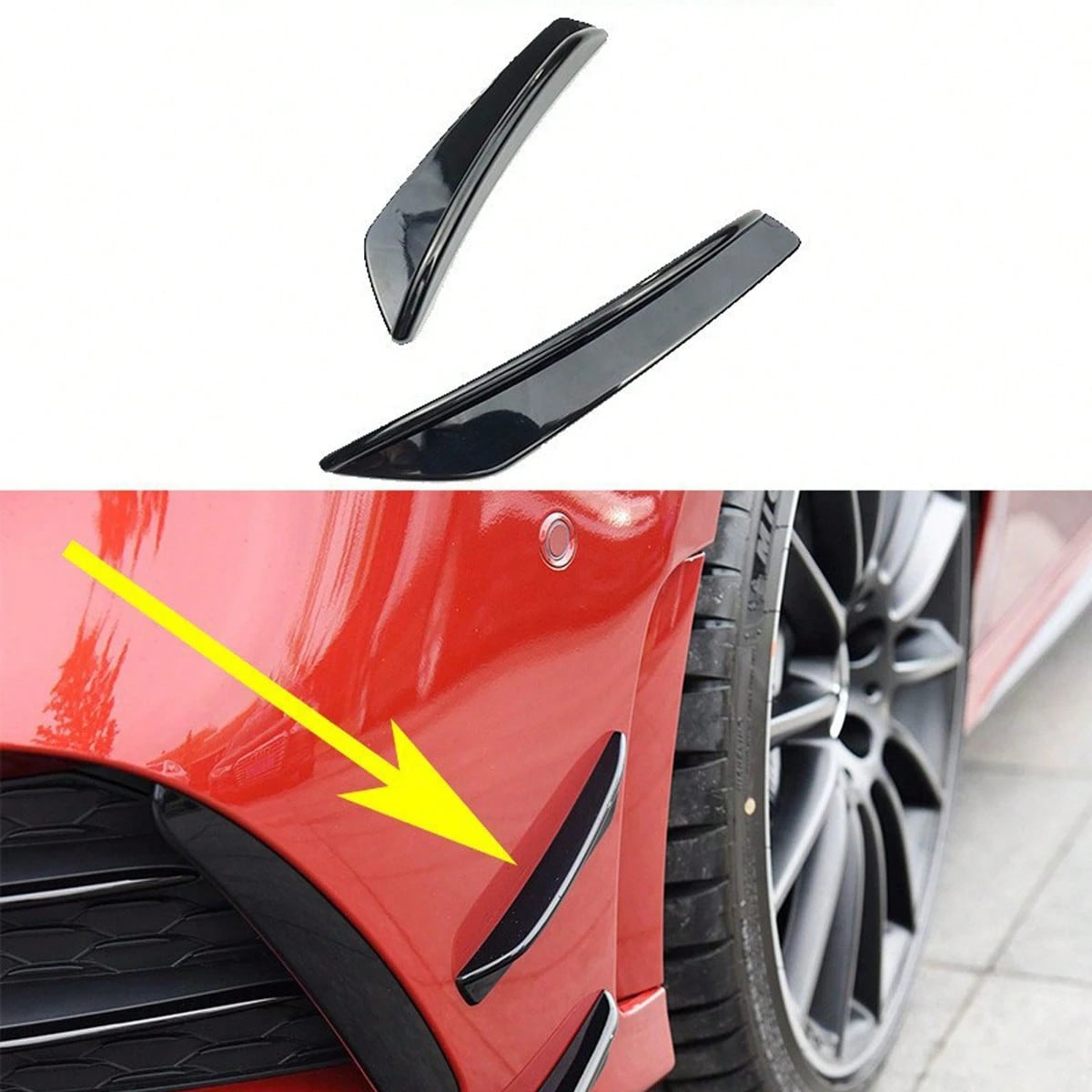 4pcs Car Front & Rear Bumper Anti-Collision Strips, Front Bumper Wind Deflector Body Decorative Stickers, Spoiler Noise Reduction Car Front Lip Stickers