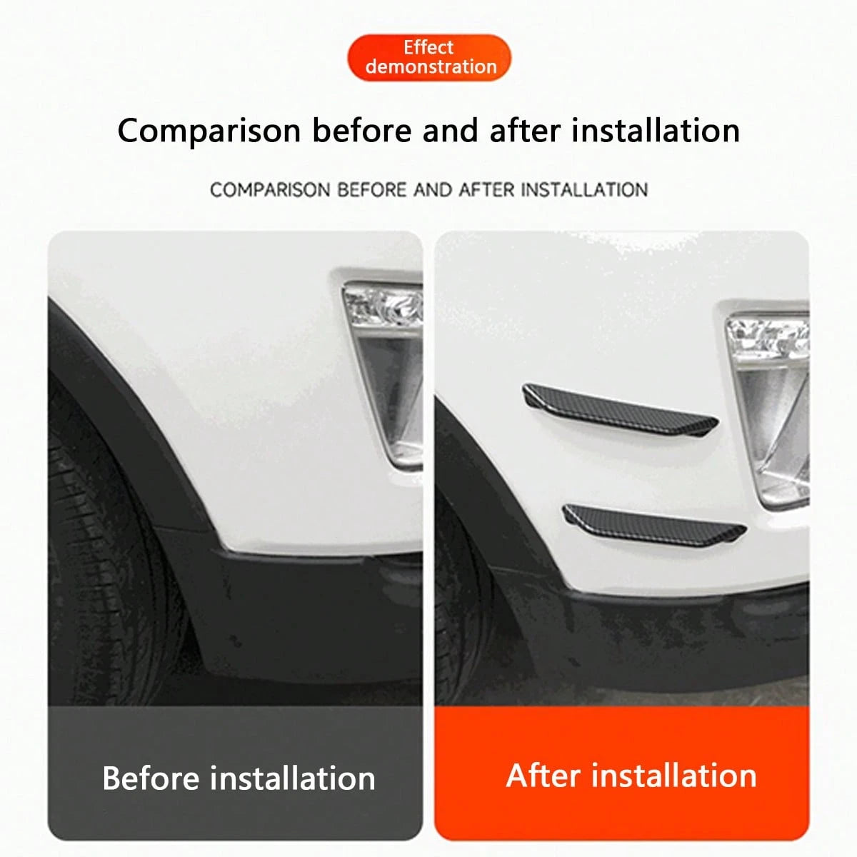 4pcs Car Front & Rear Bumper Anti-Collision Strips, Front Bumper Wind Deflector Body Decorative Stickers, Spoiler Noise Reduction Car Front Lip Stickers